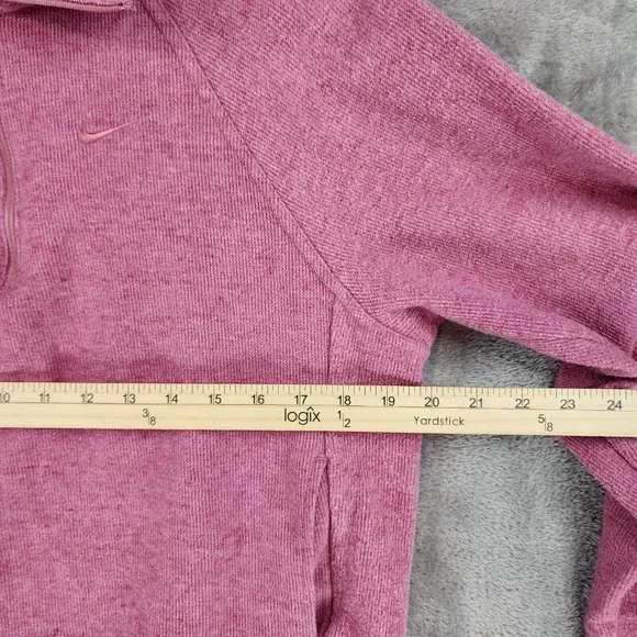 Nike Sweatshirt Womens Small Pink 1/4 Zip Therma Fit Athletic Casual Pullover - Picture 4 of 10